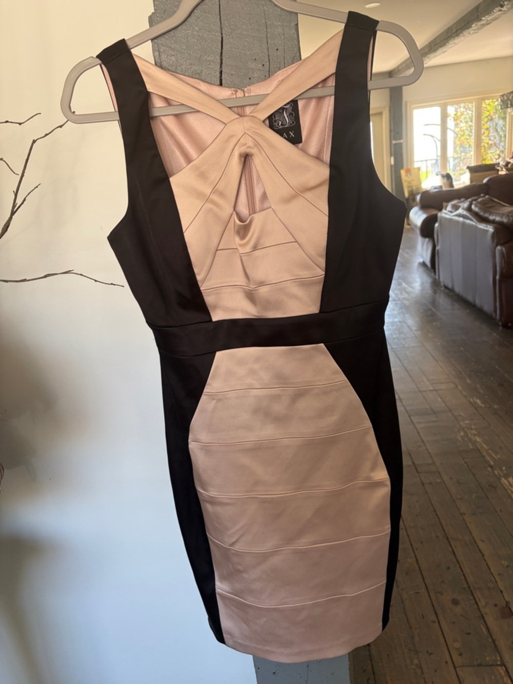 Jax Blush and Black Panel Mini Dress